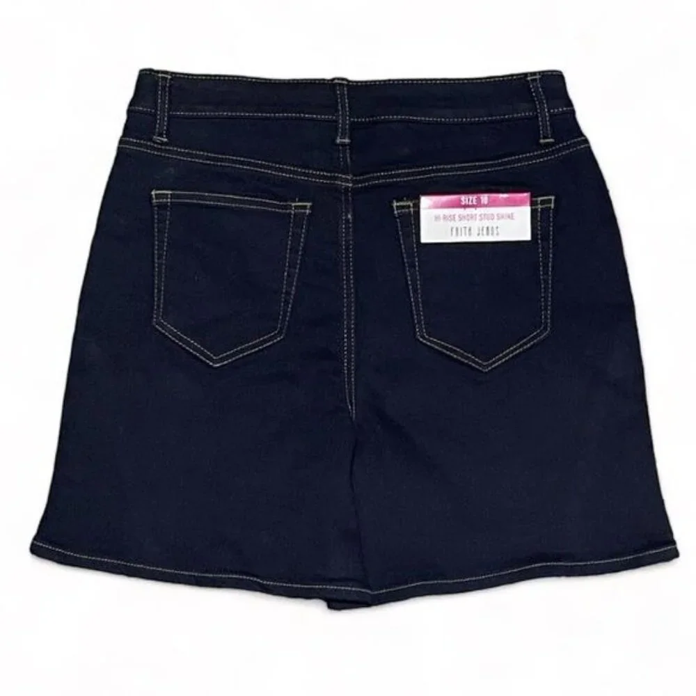 Faith Jeans Women's Hi-Rise Short Stud Shine size 10" - Picture 2 of 11